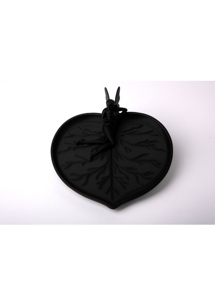 Siyah Perili Kalp Şeklinde Takı Kutusu Masaüstü Organizeri fiyatları