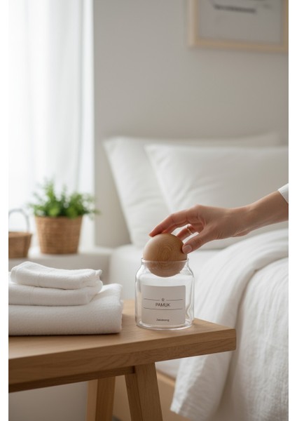 Dekoratif Ahşap Top Kapak Pamuk Kavanozu Kutusu 300ML modelleri