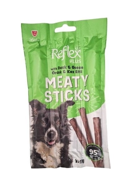 Plus Meaty Sticks Ördekli ve Kaz Etli Köpek Ödül Çubuk (3X11GR) 33 gr (STT:06/2026)