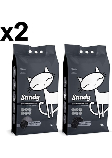Max Aktif Karbonlu Topaklanan Tozsuz Kedi Kumu 10KG 2'li
