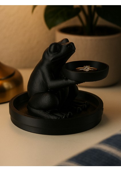 Kurbağa Şeklinde Takı Tepsisi Takı Kutusu Masaüstü Organizeri