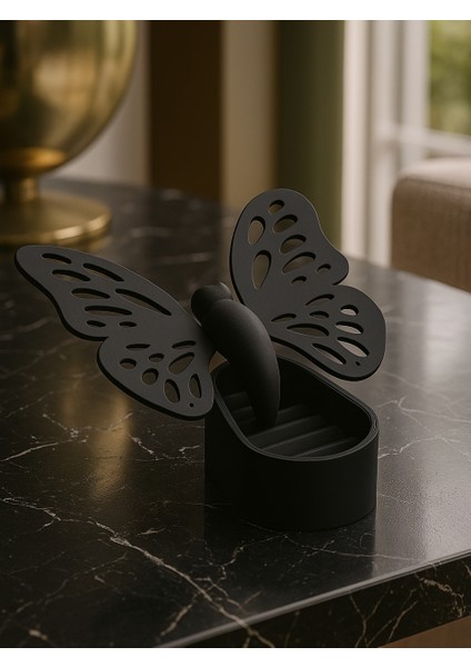 Kelebek Dekorlu Takı Kutusu Masaüstü Organizeri