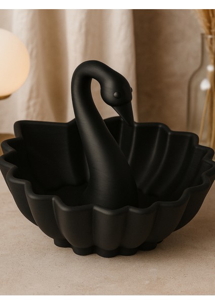 Siyah Kuğu Şeklinde Takı Kutusu Masaüstü Organizeri