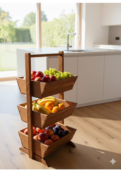 Ahşap Mutfak Sepeti