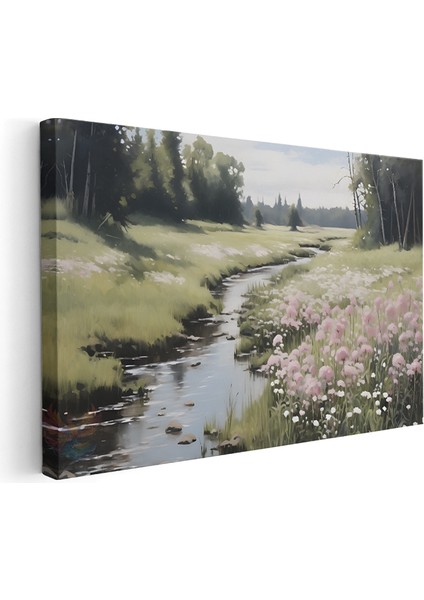 Kanvas Yatay Duvar Tablosu Kanvas Yesil Doga Manzarasi2 Ev Ofis Salon Modern Duvar Tablosu