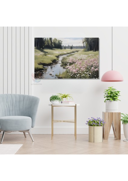 Kanvas Yatay Duvar Tablosu Kanvas Yesil Doga Manzarasi2 Ev Ofis Salon Modern Duvar Tablosu modelleri