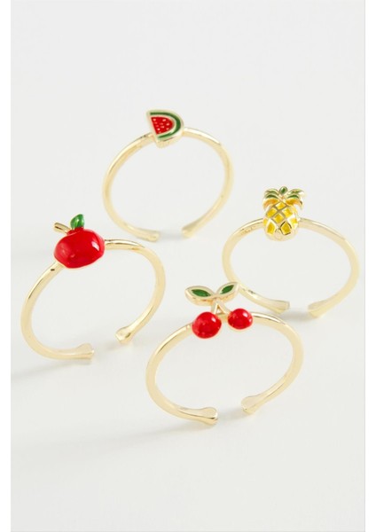 Techmrt Meyveli Karışık Lüks Eklem Yüzük 1 Adet-Kırmızı fırsatları
