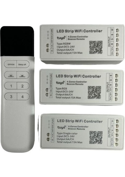 Tuya Destekli Wifi Kontrollü Dimmer Şerit LED Kontrol Devresi - 3 Kanal