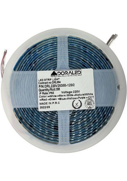 220 Volt Dim Edilebilir Şerit Led 10 Cm De Kesilebilir M/120 Led Mavi 5M İP65