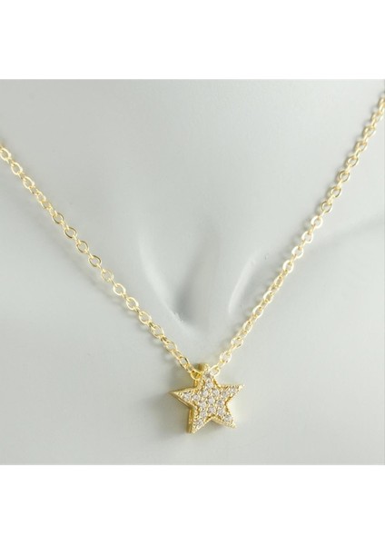 Techmrt Yıldız Zirkon Taşlı Trend Kolye-Sarı fiyatları