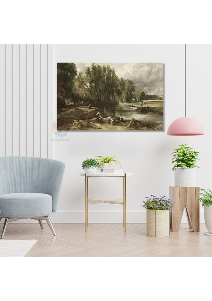 Kanvas Yatay Duvar Tablosu Kanvas Vintage Kirsal M Anzarasi4 Ev Ofis Salon Modern Duvar Tablosu modelleri