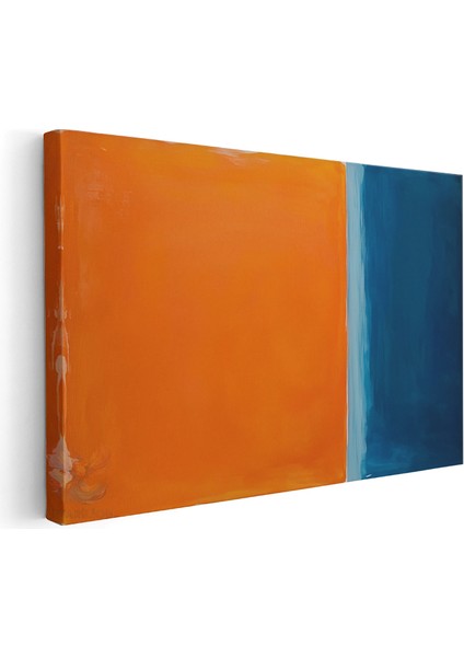 Kanvas Yatay Duvar Tablosu Kanvas Soyut Mavi Turuncu Ev Ofis Salon Modern Duvar Tablosu