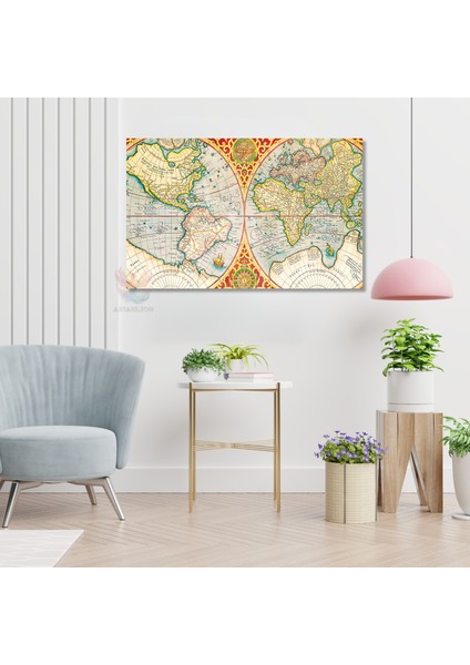 Kanvas Yatay Duvar Tablosu Kanvas Yeni Dünya Haritasi2 Ev Ofis Salon Modern Duvar Tablosu modelleri