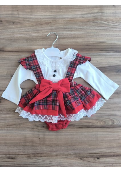 Laura Baby Ekoseli ve Fiyonklu Kız Bebek /çocuk Özel Gün/doğum Günü /party Romper Tulum