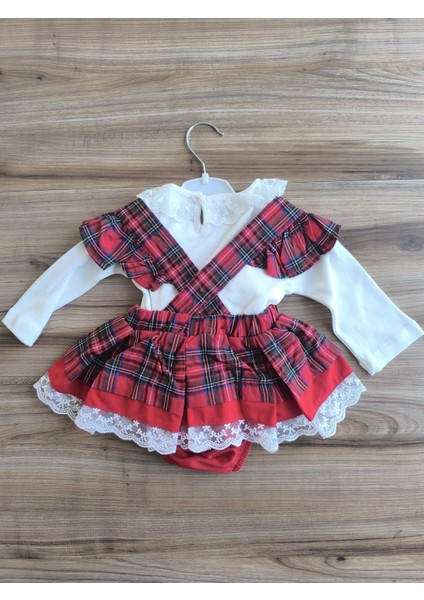 Laura Baby Ekoseli ve Fiyonklu Kız Bebek /çocuk Özel Gün/doğum Günü /party Romper Tulum