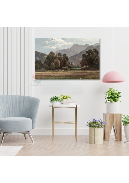 Kanvas Yatay Duvar Tablosu Kanvas Vintage Kirsal Manzarasi5 Ev Ofis Salon Modern Duvar Tablosu modelleri