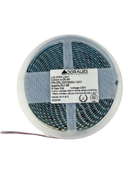 220 Volt Dim Edilebilir Şerit Led 10 Cm De Kesilebilir M/120 Led Yeşil 5M İP65