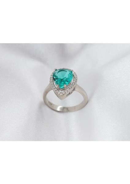 Damla Taşlı Kadın Yüzük, Su Yeşili Taşlı Gümüş Yüzük, Su Yeşili Gümüş Yüzük, 925 Ayar Gümüş Yüzük fiyatları