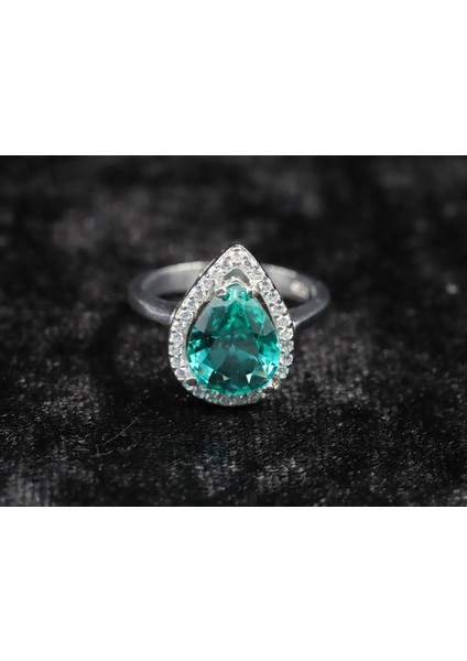 Damla Taşlı Kadın Yüzük, Su Yeşili Taşlı Gümüş Yüzük, Su Yeşili Gümüş Yüzük, 925 Ayar Gümüş Yüzük fırsatları