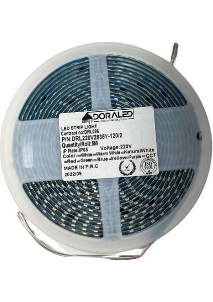 220 Volt Dim Edilebilir Şerit Led 10 Cm De Kesilebilir M/120 Led Amber (Sarı) 5M İP65