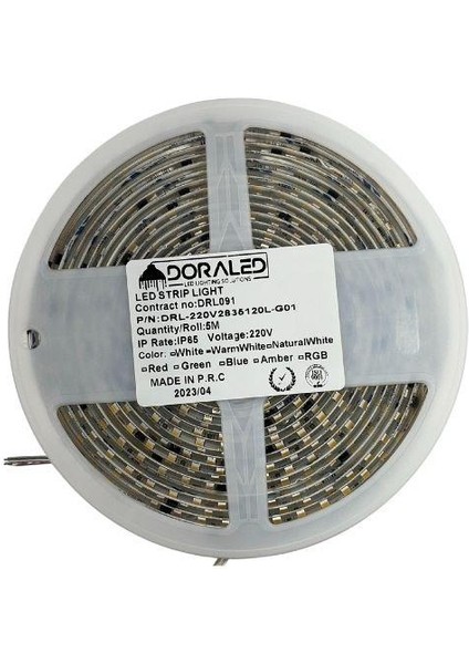 220 Volt Dim Edilebilir Şerit Led 10 Cm De Kesilebilir M/120 Led Gün Işığı 5M İP65