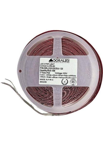 220 Volt Dim Edilebilir Şerit Led 10 Cm De Kesilebilir M/120 Led Beyaz 10M İP20