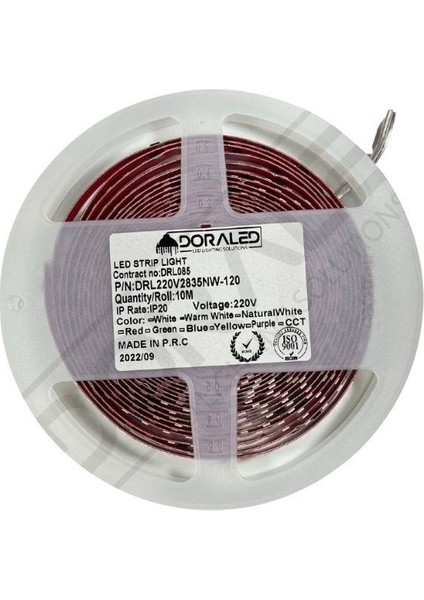 220 Volt Dim Edilebilir Şerit Led 10 Cm De Kesilebilir M/120 Led Natural Beyaz 10M İP20