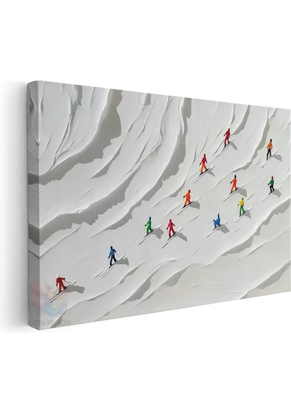 Kanvas Yatay Duvar Tablosu Kanvas Soyut Kayakcilar Ev Ofis Salon Modern Duvar Tablosu