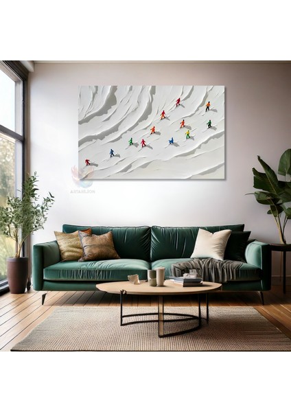 Kanvas Yatay Duvar Tablosu Kanvas Soyut Kayakcilar Ev Ofis Salon Modern Duvar Tablosu fiyatları