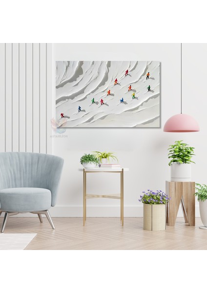 Kanvas Yatay Duvar Tablosu Kanvas Soyut Kayakcilar Ev Ofis Salon Modern Duvar Tablosu modelleri