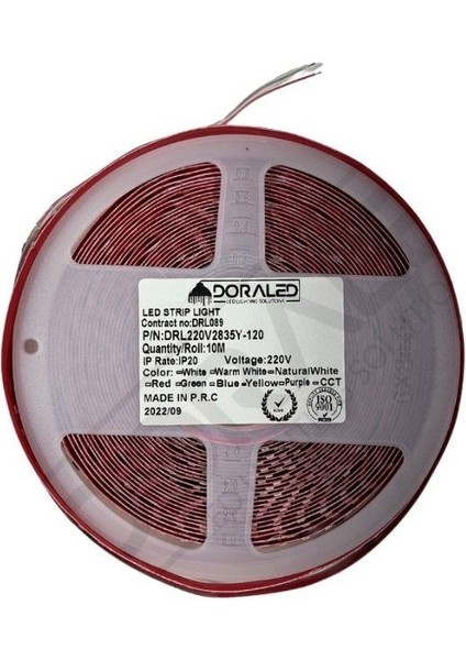 220 Volt Dim Edilebilir Şerit Led 10 Cm De Kesilebilir M/120 Led Gün Işığı 10M İP20