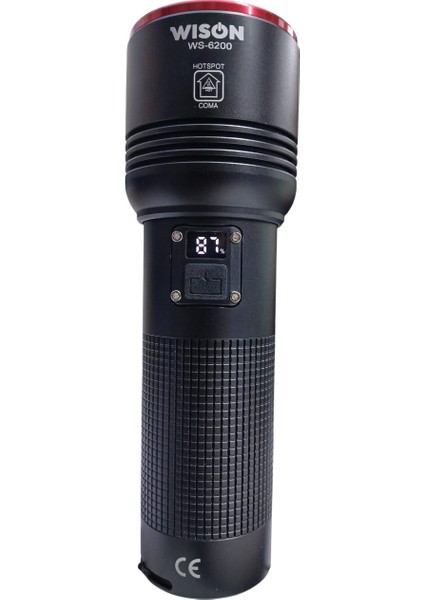 WS-6200 Profesyonel El Feneri | 40W – 4000 Lümen – 6800 Mah – Zoomlu – Type-C Şarj – Dijital Göstergeli – Metal Kasa fırsatları