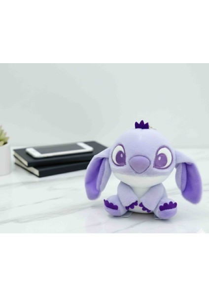 Stitch Lilo 12CM Mor Sevimli Hediyelik Çanta Süsü Peluş Anahtarlık Oyuncak