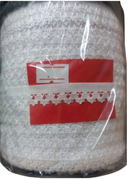 Çamaşır Lastiği Dantelli 1 cm 75 Metre 1 Top Beyaz 1. Model