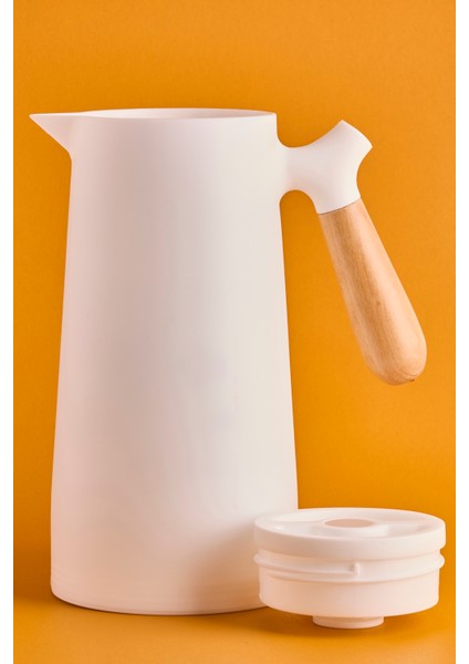 Niva Nordic Bambu Saplı Cam Vakumlu Termos 1000 ml Beyaz modelleri