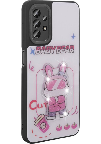 Galaxy A13 4g Kılıf Parlayan Kabartmalı Ikonik Figürlü Aden Amas Silikon Kapak-Pembe fırsatları