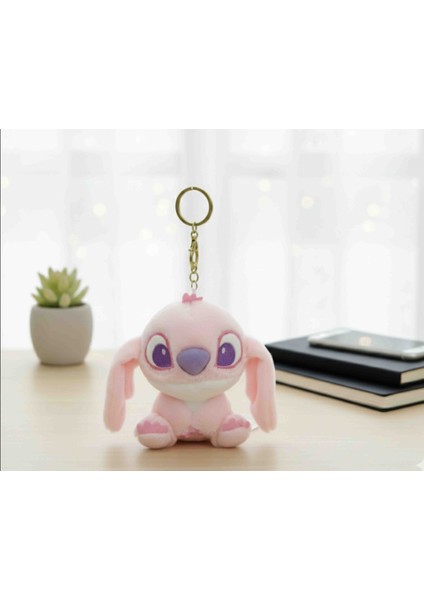 Stitch Lilo 12CM Pembe Sevimli Hediyelik Çanta Süsü Peluş Anahtarlık Oyuncak