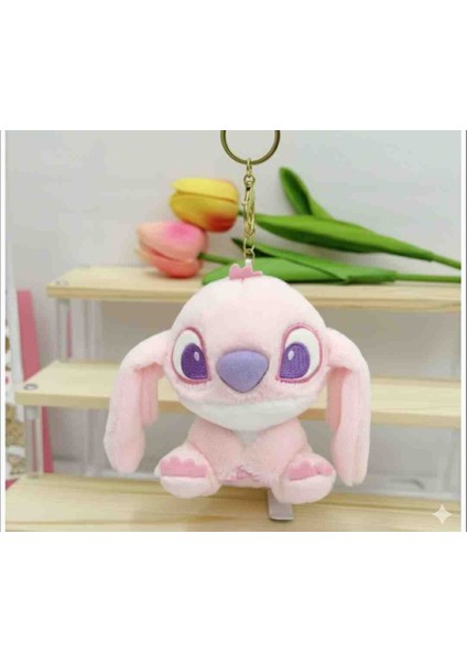 Stitch Lilo 12CM Pembe Sevimli Hediyelik Çanta Süsü Peluş Anahtarlık Oyuncak indirimleri