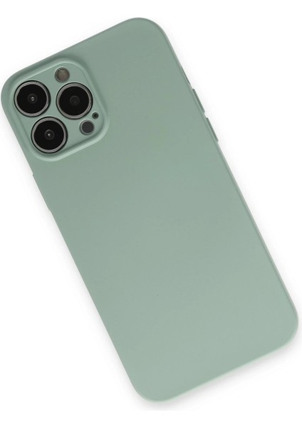 iPhone 13 Pro Kılıf Nano Içi Kadife Silikon - Su Yeşili
