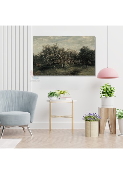 Kanvas Yatay Duvar Tablosu Kanvas Yesil Agaclar Ev Ofis Salon Modern Duvar Tablosu modelleri