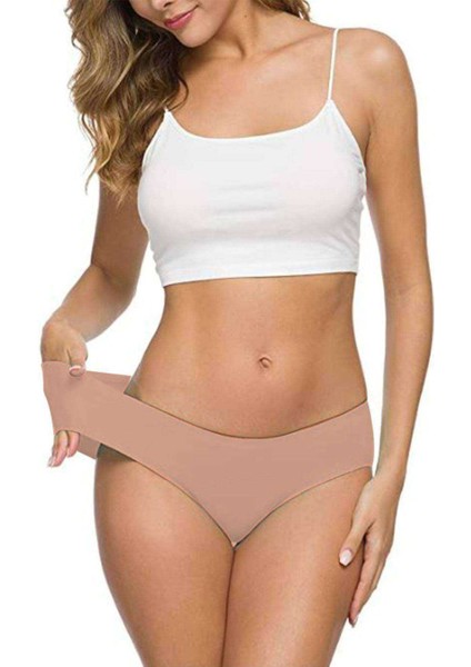 4 Adet Kadın Dikişsiz Lazer Kesim Esnek Iz Yapmayan Külot S3