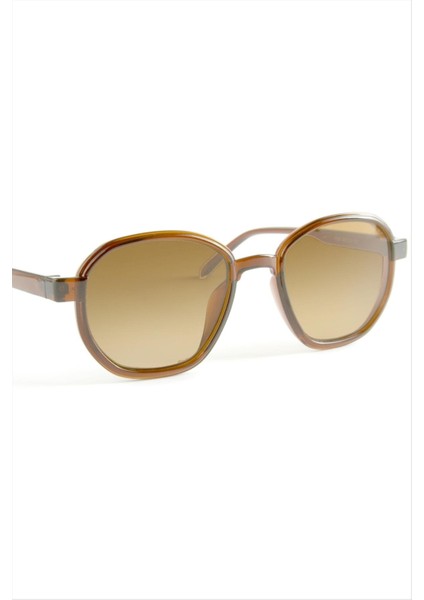 Techmrt Oval Açık Kahverengi Renkli Güneş Gözlüğü-Açık Kahverengi