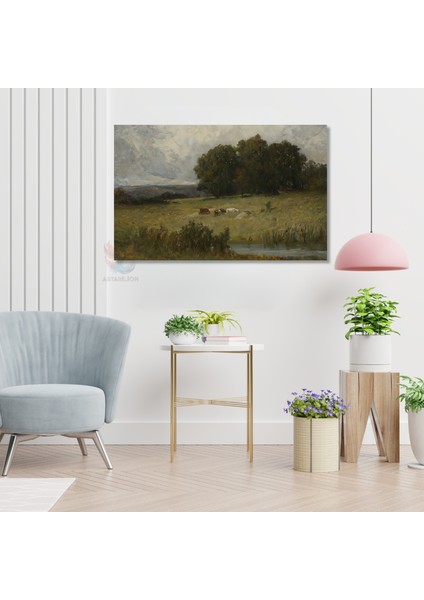 Kanvas Yatay Duvar Tablosu Kanvas Yesil Doga M Anzarasi5 Ev Ofis Salon Modern Duvar Tablosu modelleri