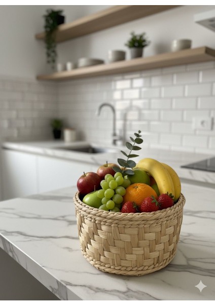 El Yapımı Doğal Hasır Sepet | Ekmek Sepeti 🍞 Saklama Kabı 🧺 Dekoratif Düzenleyici fiyatları