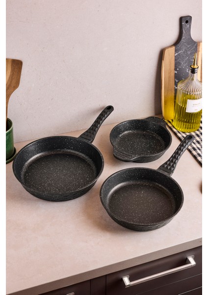 Progranito Döküm 3'lü Tava ve Sahan Seti 16-18-24 cm fiyatları