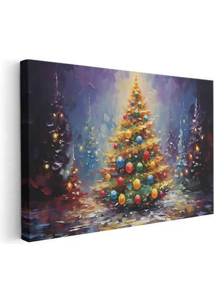 Kanvas Yatay Duvar Tablosu Kanvas Yilbasi Agaci Ev Ofis Salon Modern Duvar Tablosu