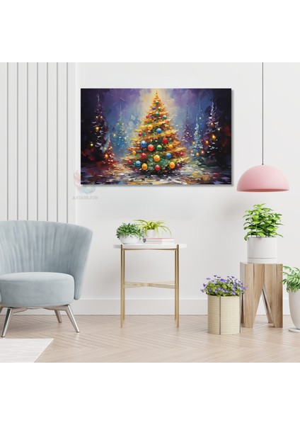 Kanvas Yatay Duvar Tablosu Kanvas Yilbasi Agaci Ev Ofis Salon Modern Duvar Tablosu modelleri