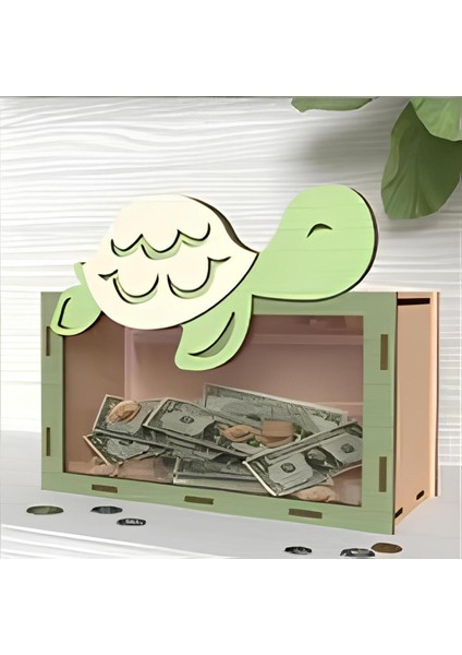 Hayvan Figürlü Önü Şeffaf Pleksili Ahşap Kumbara Tipbox fiyatları