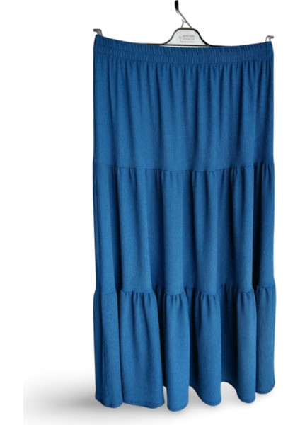 Beli Lastikli Bürümcek Kumaş Etek Anne Eteği Uzun Namaz Eteği Lacivert 44-52 Beden fiyatları