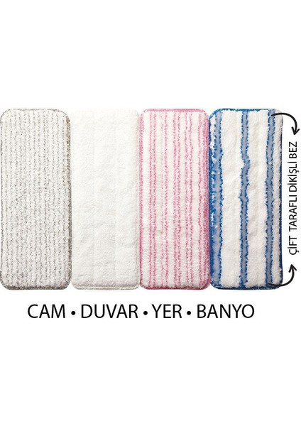 Vip Ahmet Vipset Junior&pro Premium Mop Yedek Bez, 4'lü Set Çift Tırnaklı